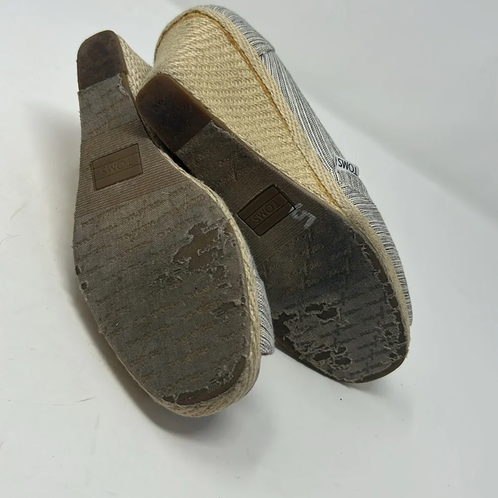 Toms Espadrille Wedged Heel Open Toe Shoes Size 7